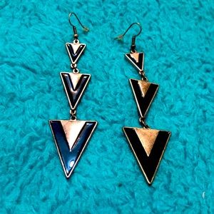 Blue and silver earrings